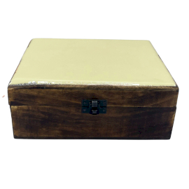 Large Ceramic Glazed Wood Box - 20x15x7.5cm - Concrete - 1 Piece (CGIBox-10)