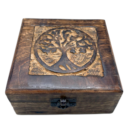 Square Wooden Keepsake Box 13x13x6cm - Tree of Life - 1 Piece (IMBox-04)