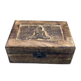 Medium Wooden Keepsake Box 15x10x6cm -  Buddha - 1 Piece (IMBox-09)