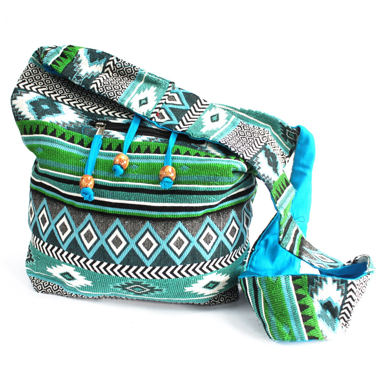 Jacquard Bag - Teal Student Bag - 1 Piece (JNS-07)