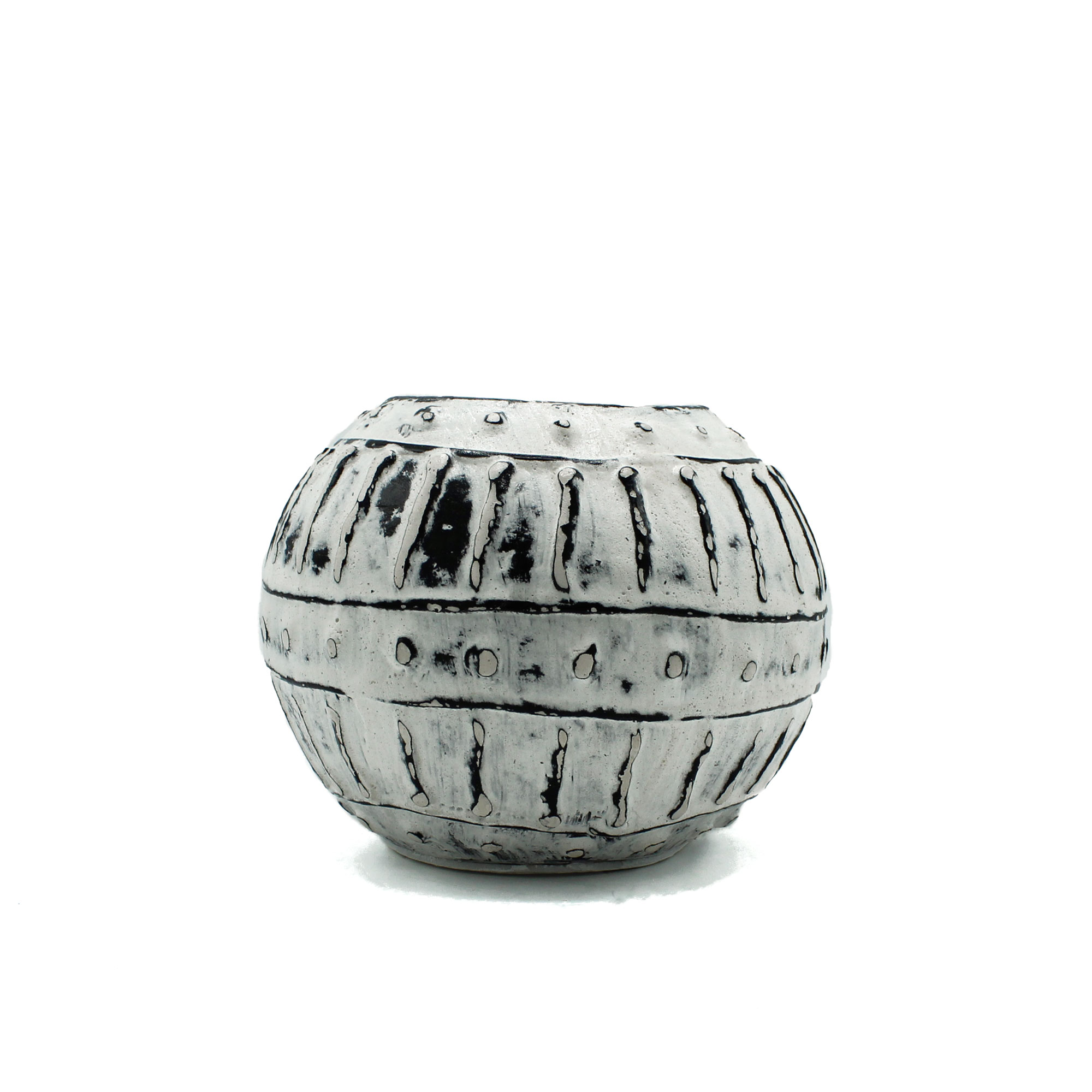 Greek Bubble Clay Plant Pot  - Cream 10cm - 1 Piece (BCV-17)