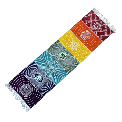 100% Cotton Yoga Rug - 60x200cm - 7 Chakras - 1 Piece (ICR-07)