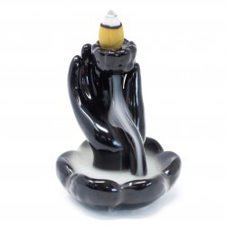 Back Flow Incense Burner - Hand & Lotus Flower - 1 Piece (BackF-01)