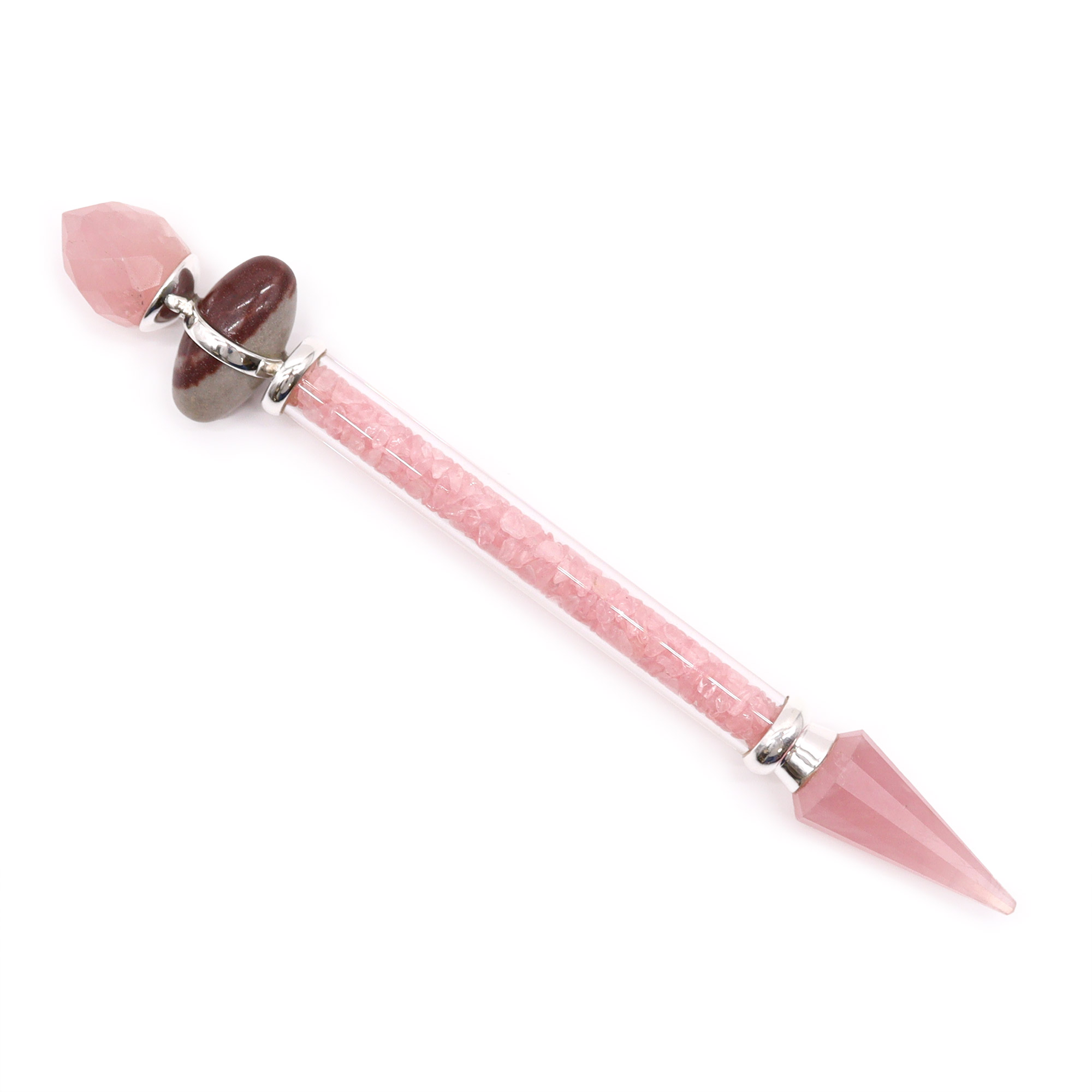 Shiva Lingam Magic Wand - Rose Quartz - Love - 1 Piece (LingW-01)