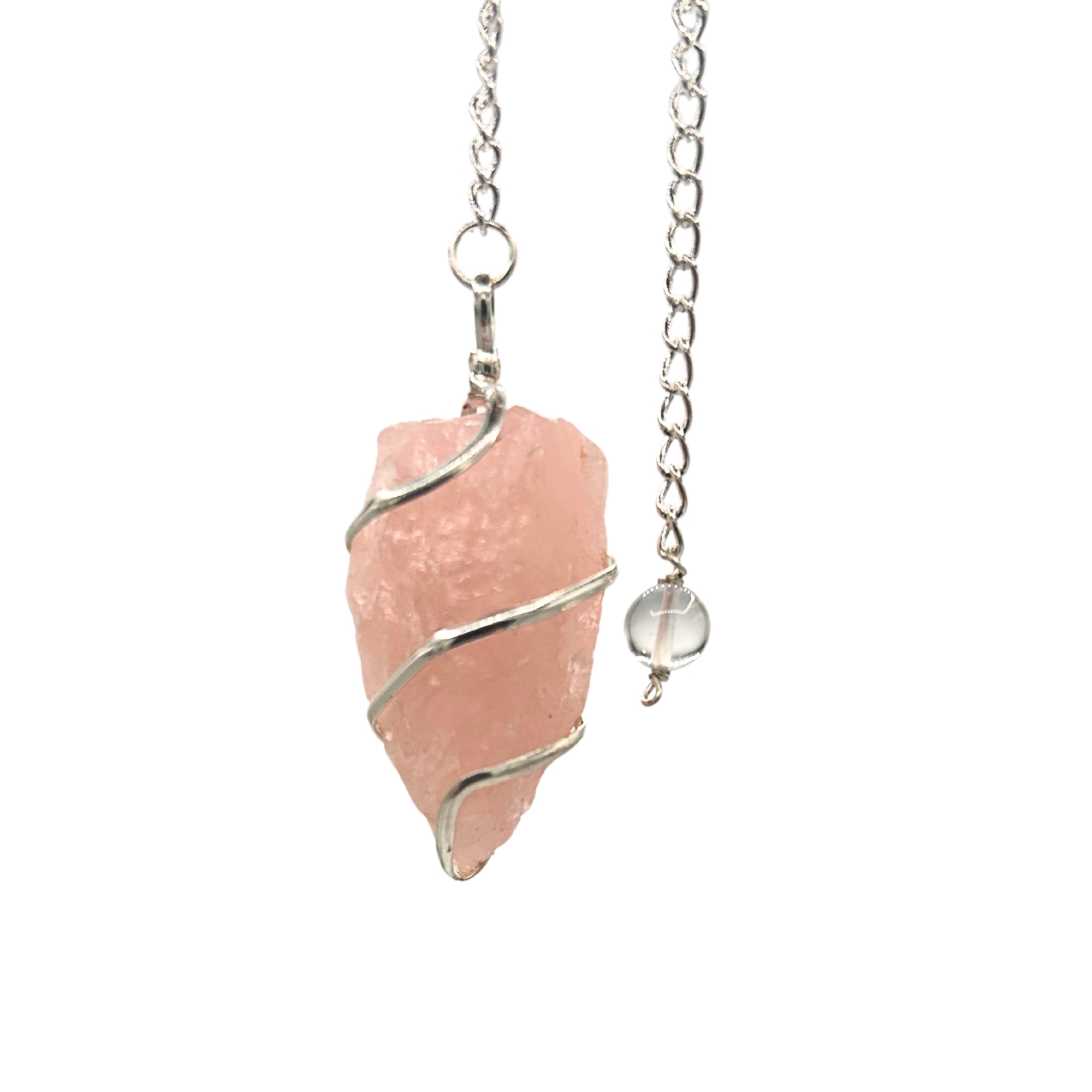 Raw Gemstone Pendulum - Rose Quartz - 1 Piece (SpecMP-55)