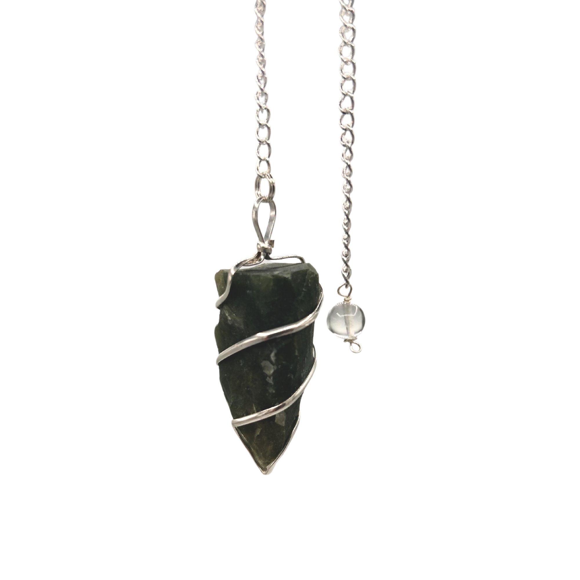 Raw Gemstone Pendulum - Moss Agate - 1 Piece (SpecMP-58)