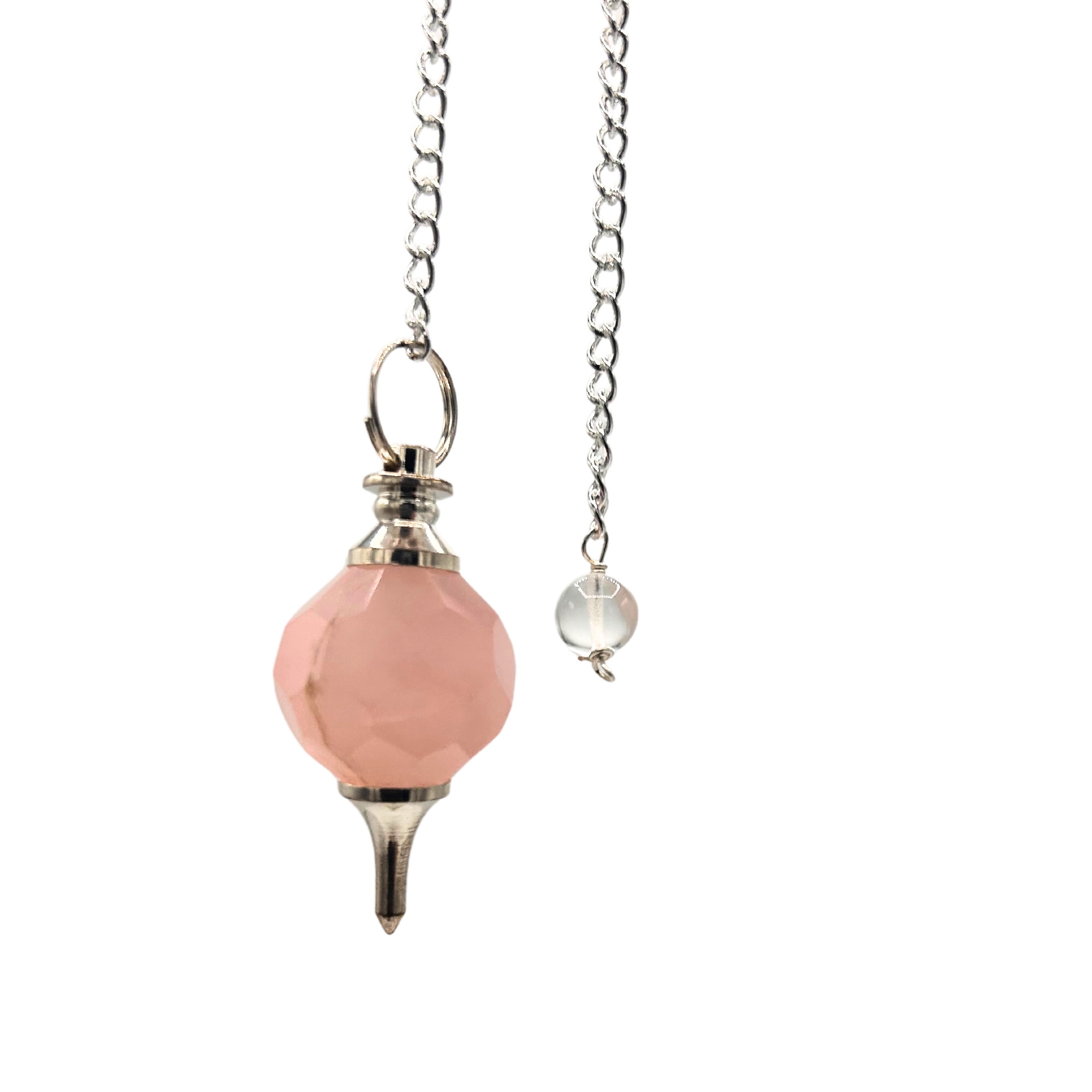 Faceted Gemstone Pendulum - Rose Quartz - 1 Piece (SpecMP-61)