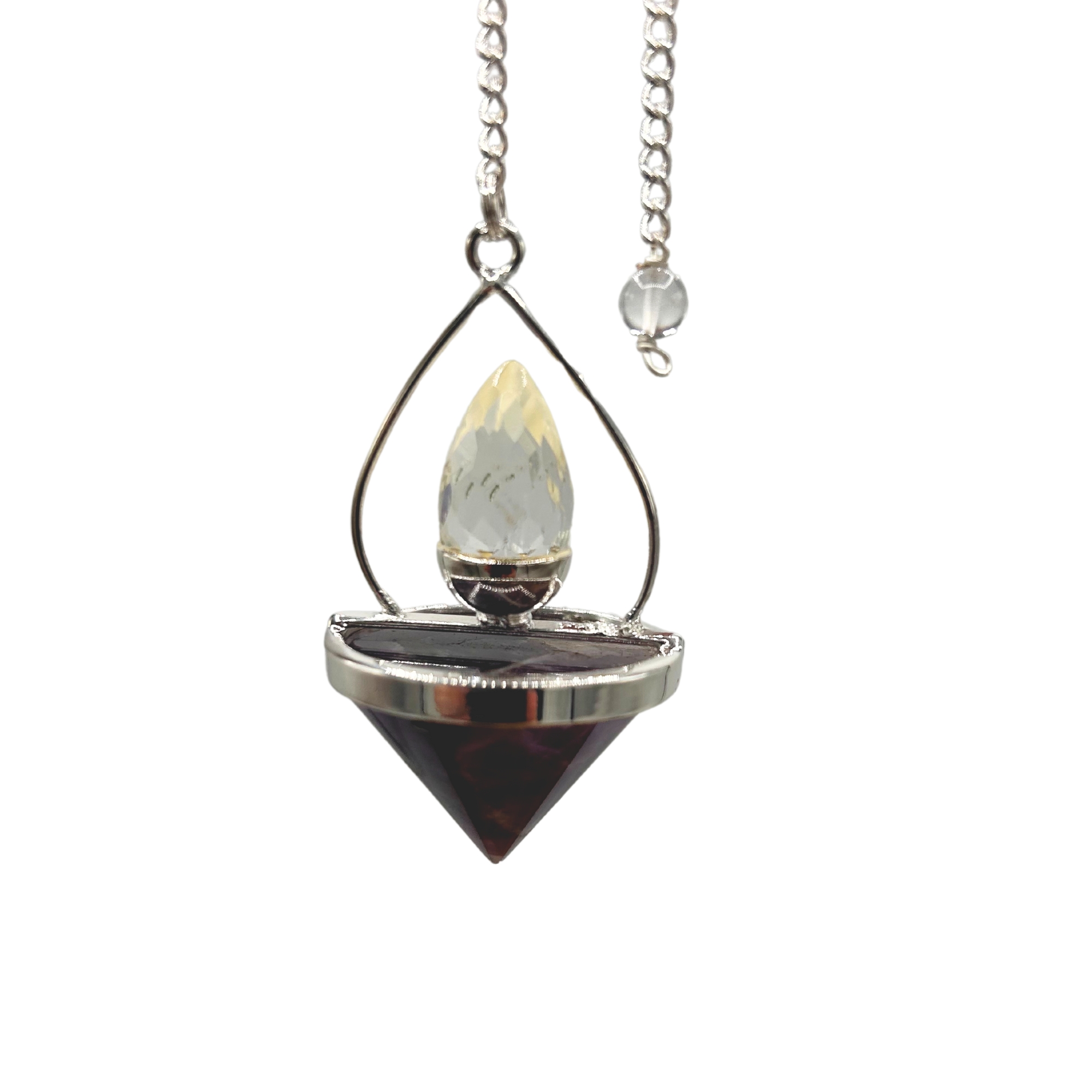 Gemstone Lantern of Life Pendulum - Amethyst & Rock Quartz - 1 Piece (SpecMP-66)