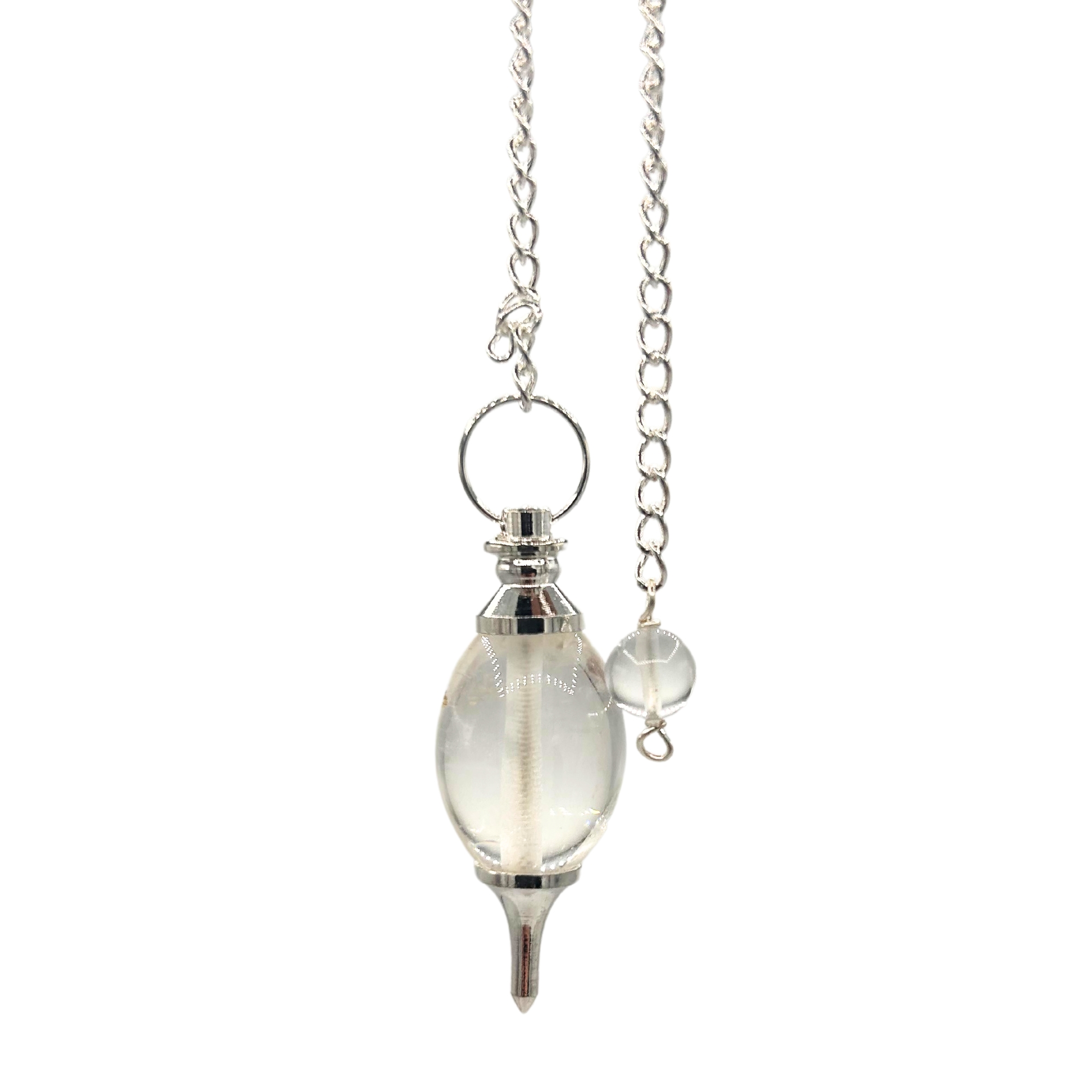Lingam Shaped Gemstone Pendulum - Rock Quartz - 1 Piece (GemMP-32)