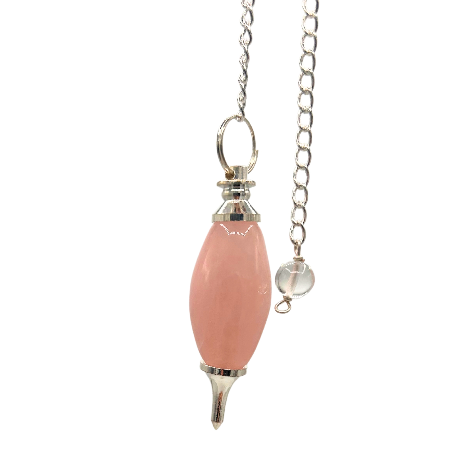 Lingam Shaped Gemstone Pendulum - Rose Quartz - 1 Piece (GemMP-33)
