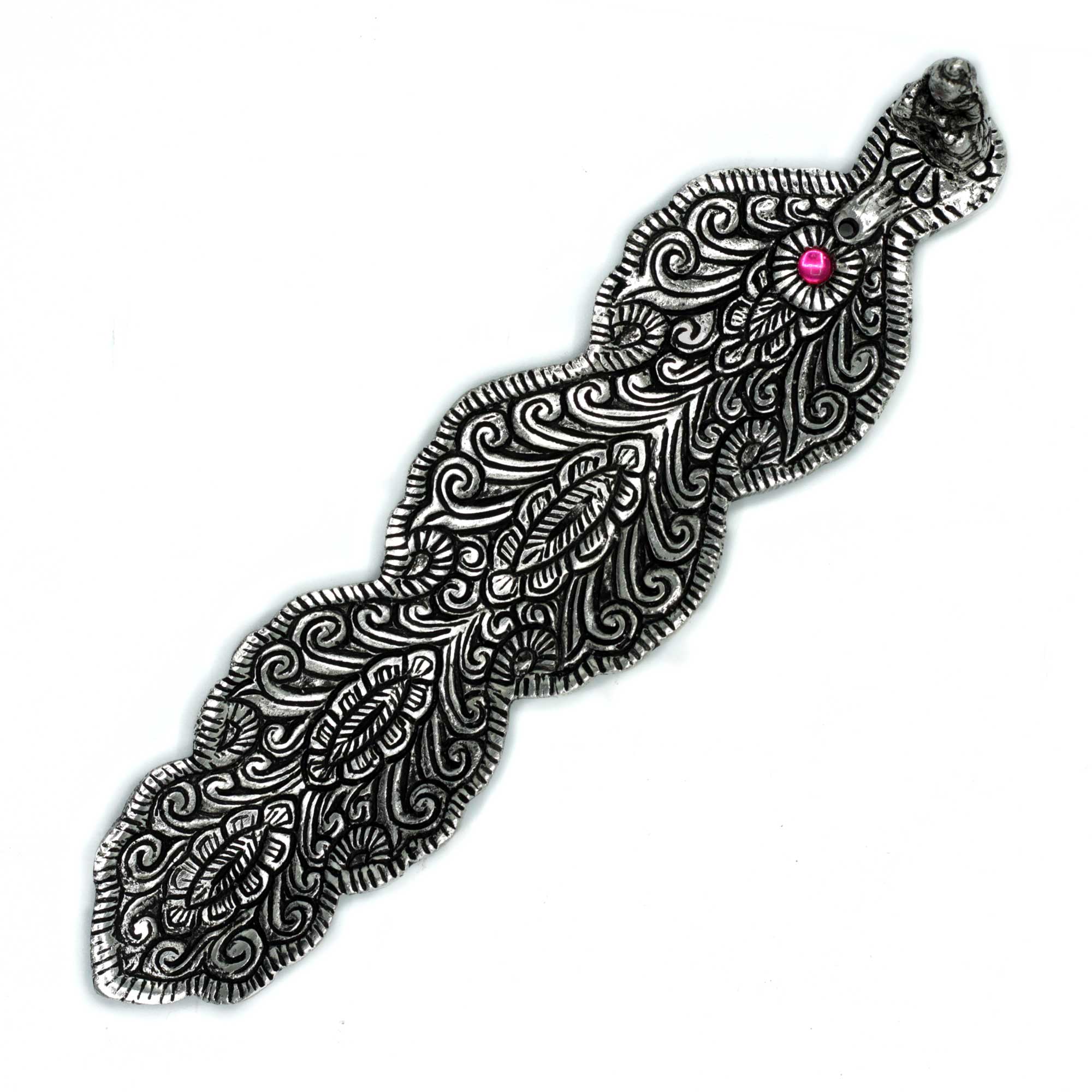 Polished Aluminium Buddha Long Incense Holder 20cm - 1 Piece (PAIH-09)
