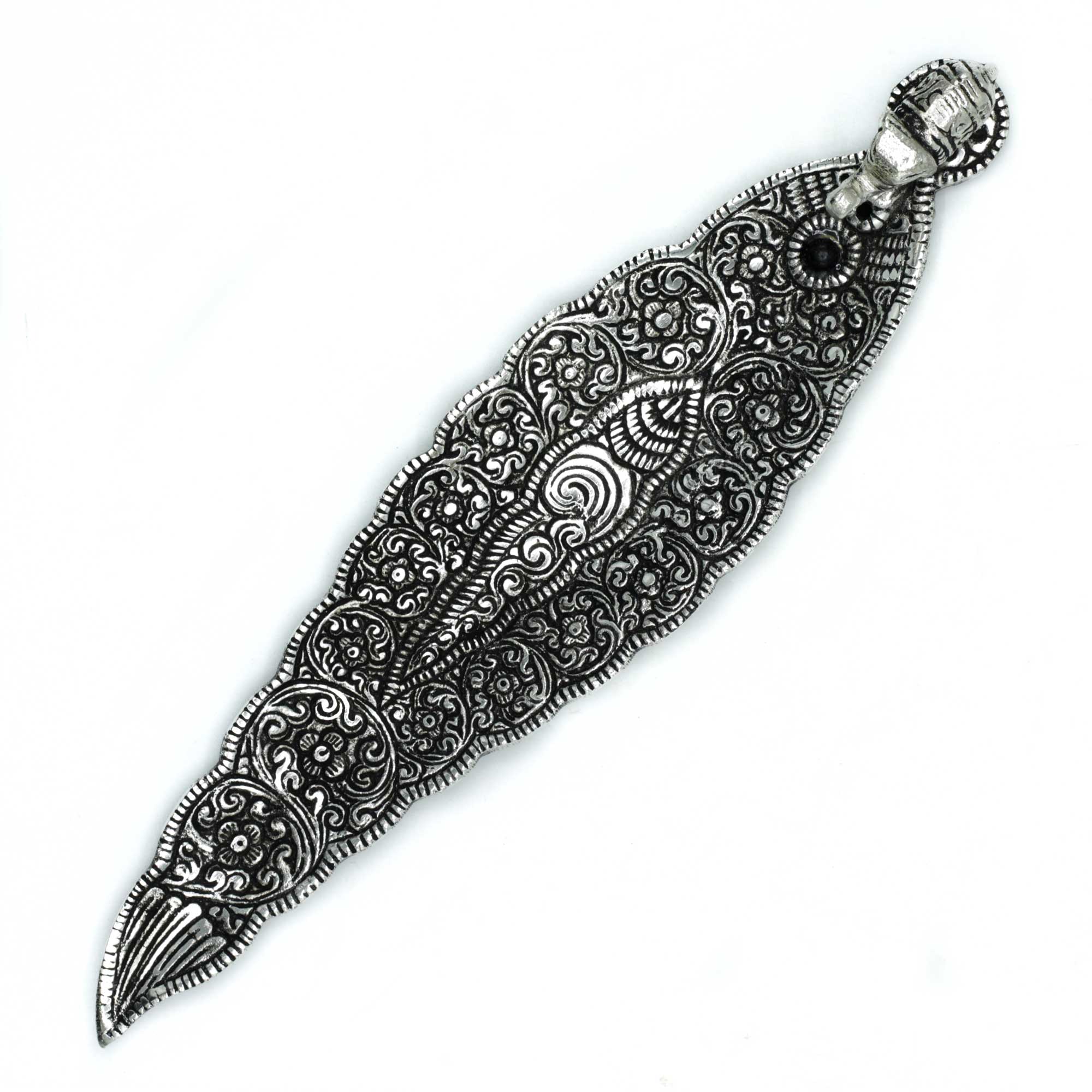 Polished Aluminium Elephant Long Incense Holder 20cm - 1 Piece (PAIH-10)