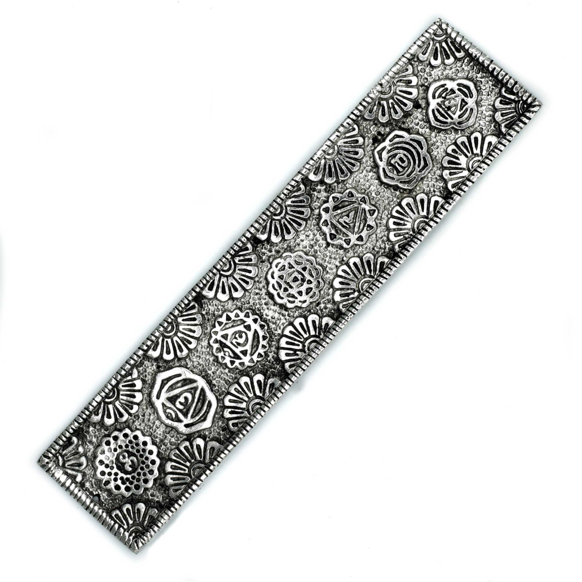 Polished Aluminium Chakra Long Incense Holder 23cm - 1 Piece (PAIH-11)
