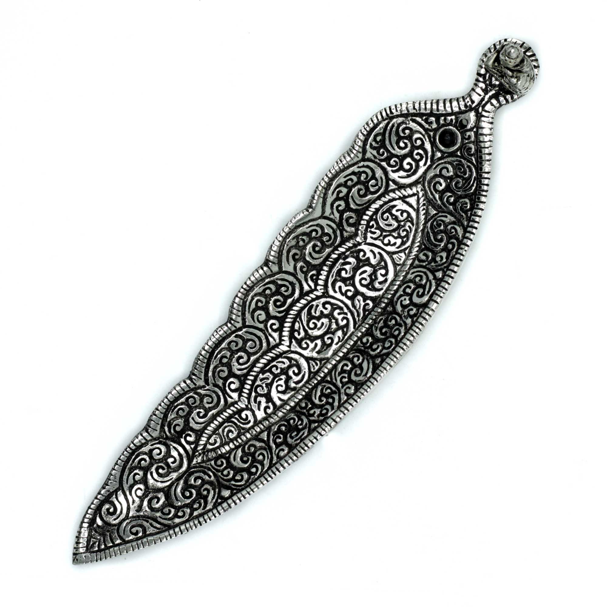 Polished Aluminium Buddha Long Shaped Incense Holder 23cm - 1 Piece (PAIH-12)