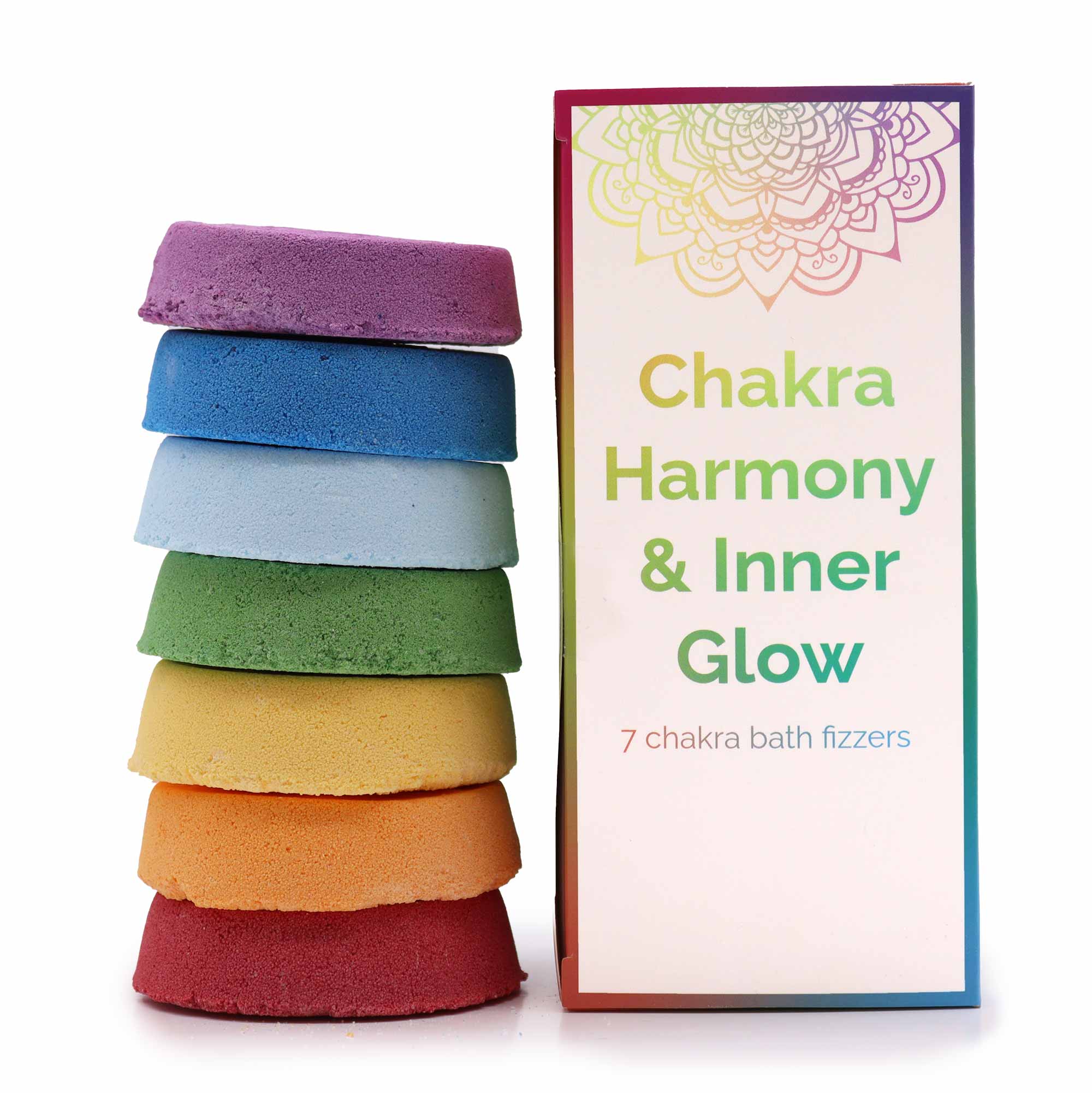 Chakra Bath Fizz - Large Box - Chakra Harmony & Inner Glow - 1 Piece (CBF-01)