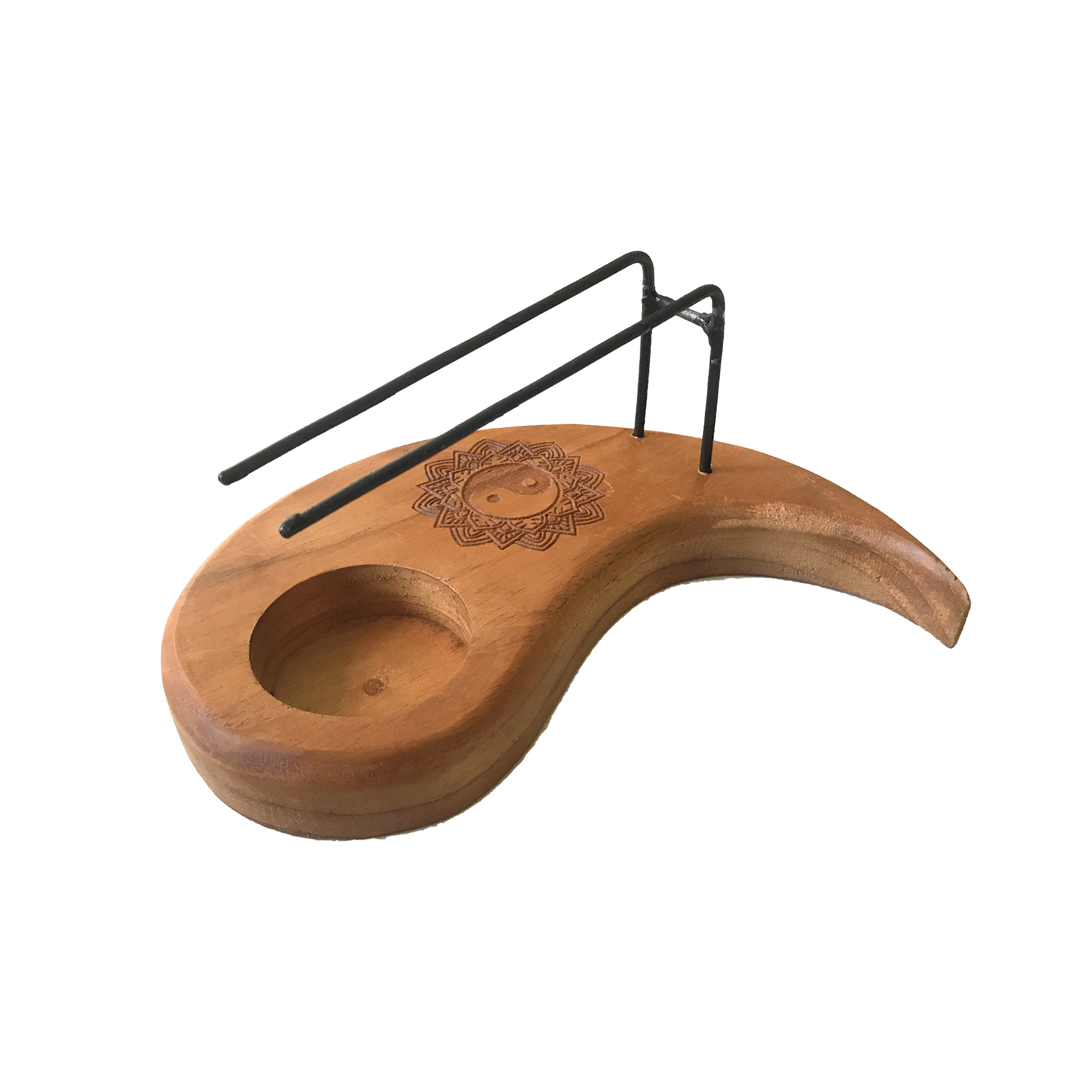 Teardrop Palo Santo Heater - Teak Wood - Yin & Yang Design - 1 Piece (PSH-11)