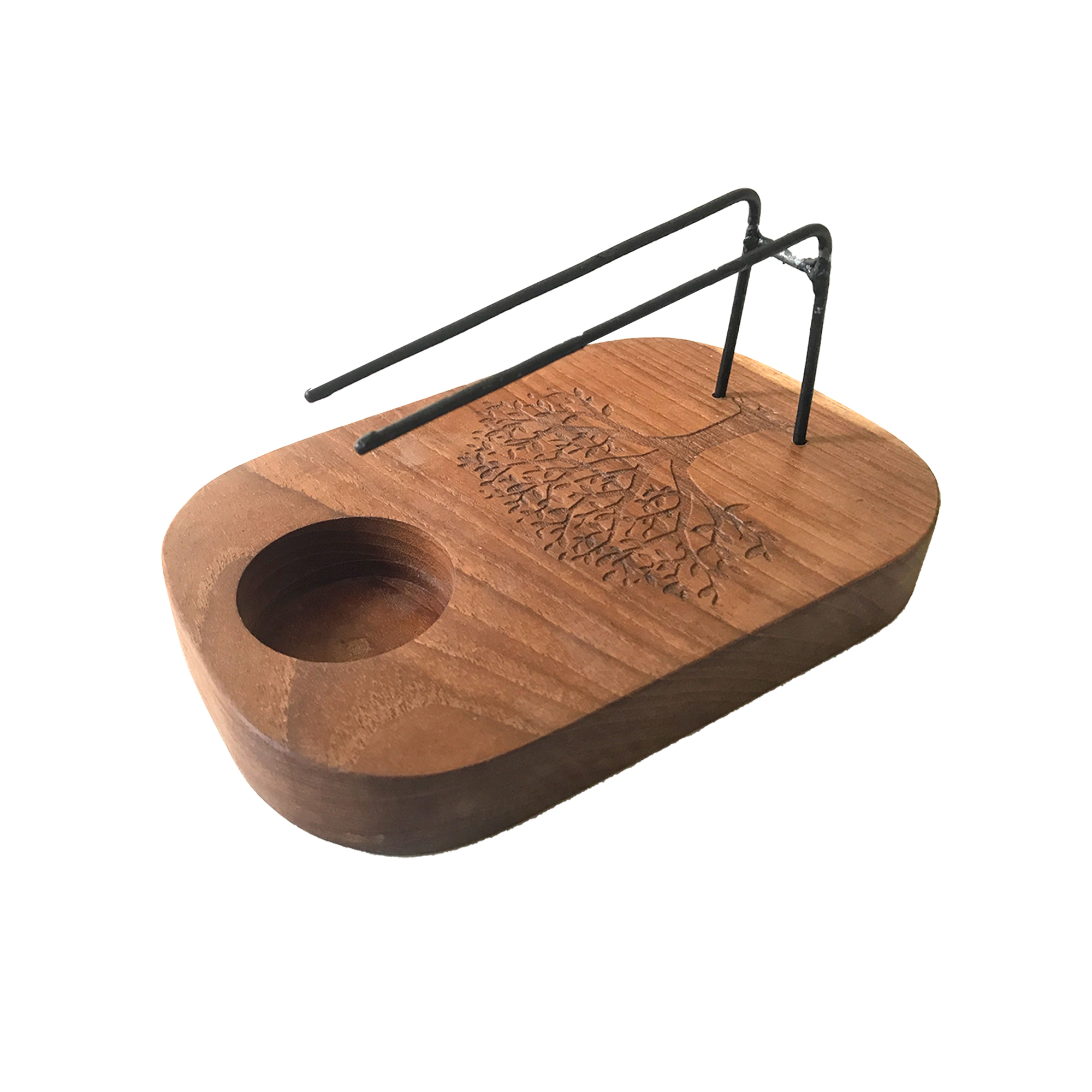 Palo Santo Heater - Teak Wood - Tree of Life Design - 1 Piece (PSH-07)