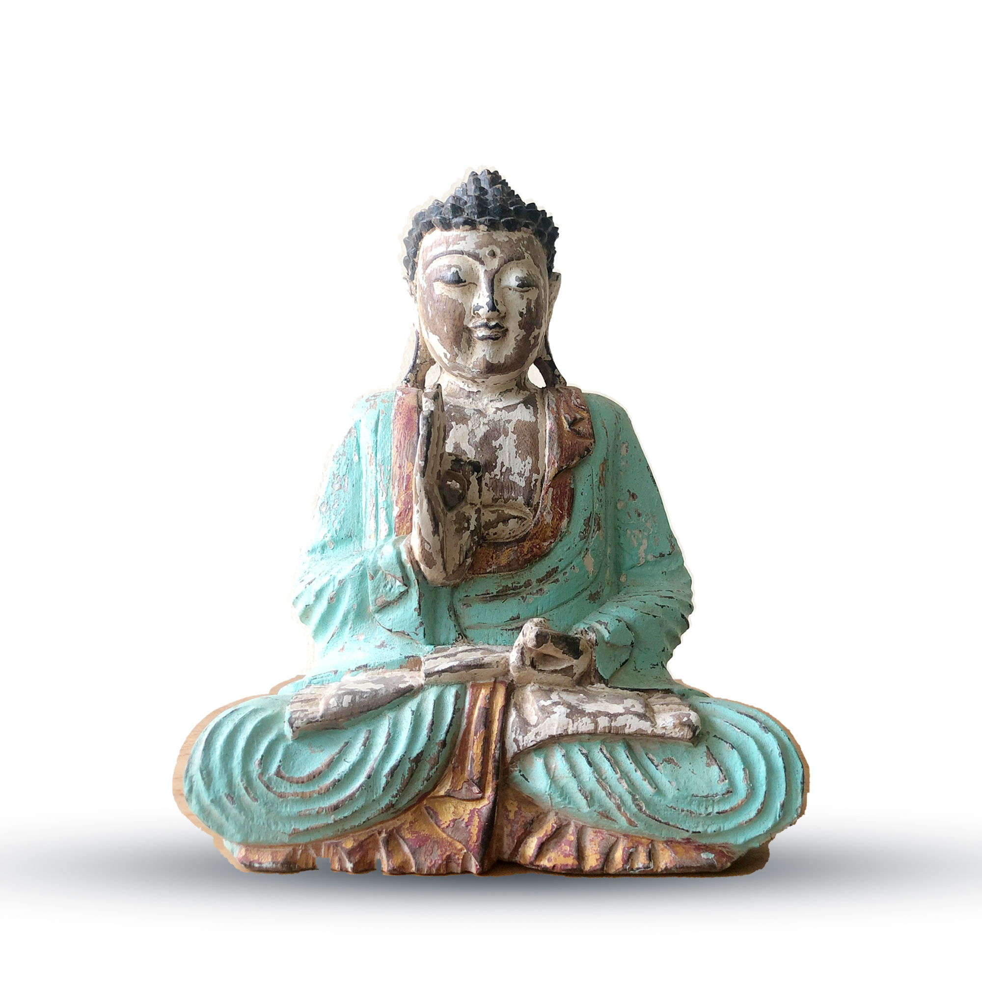 Vintage Mint Hand Carved Buddha Statue - 30cm - Teaching Transmission - 1 Piece (VHCBS-01)