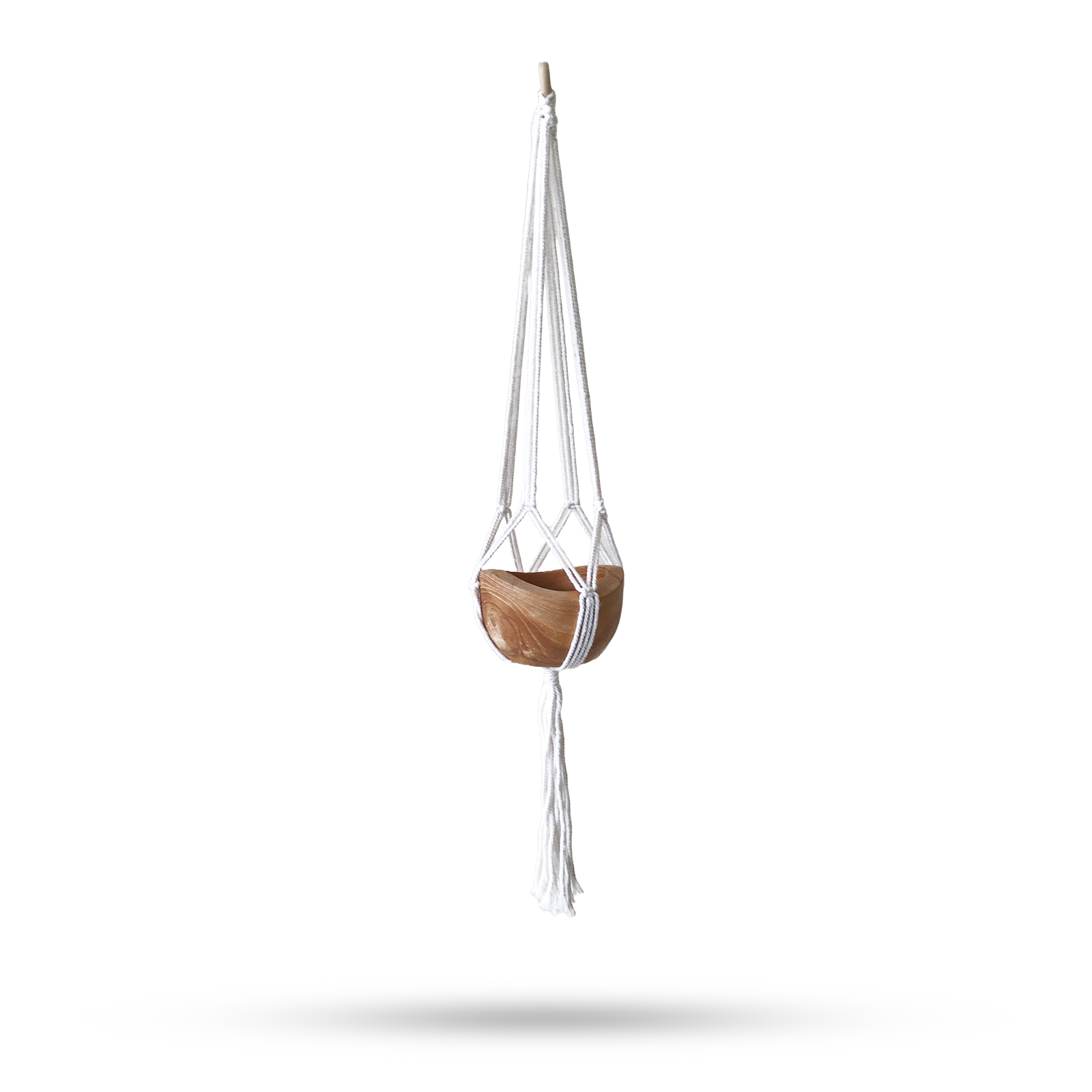 Macrame Pot Holder Classic - Natural Lrg pot - 1 Piece (MacP-06)