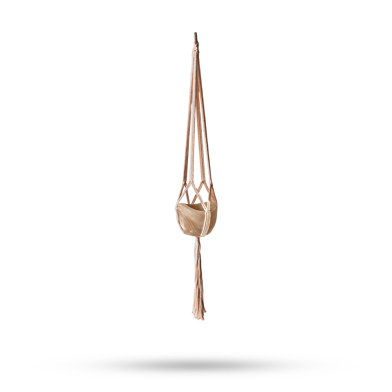 Macrame Pot Holder Classic - Chocolate Med Pot - 1 Piece (MacP-09)
