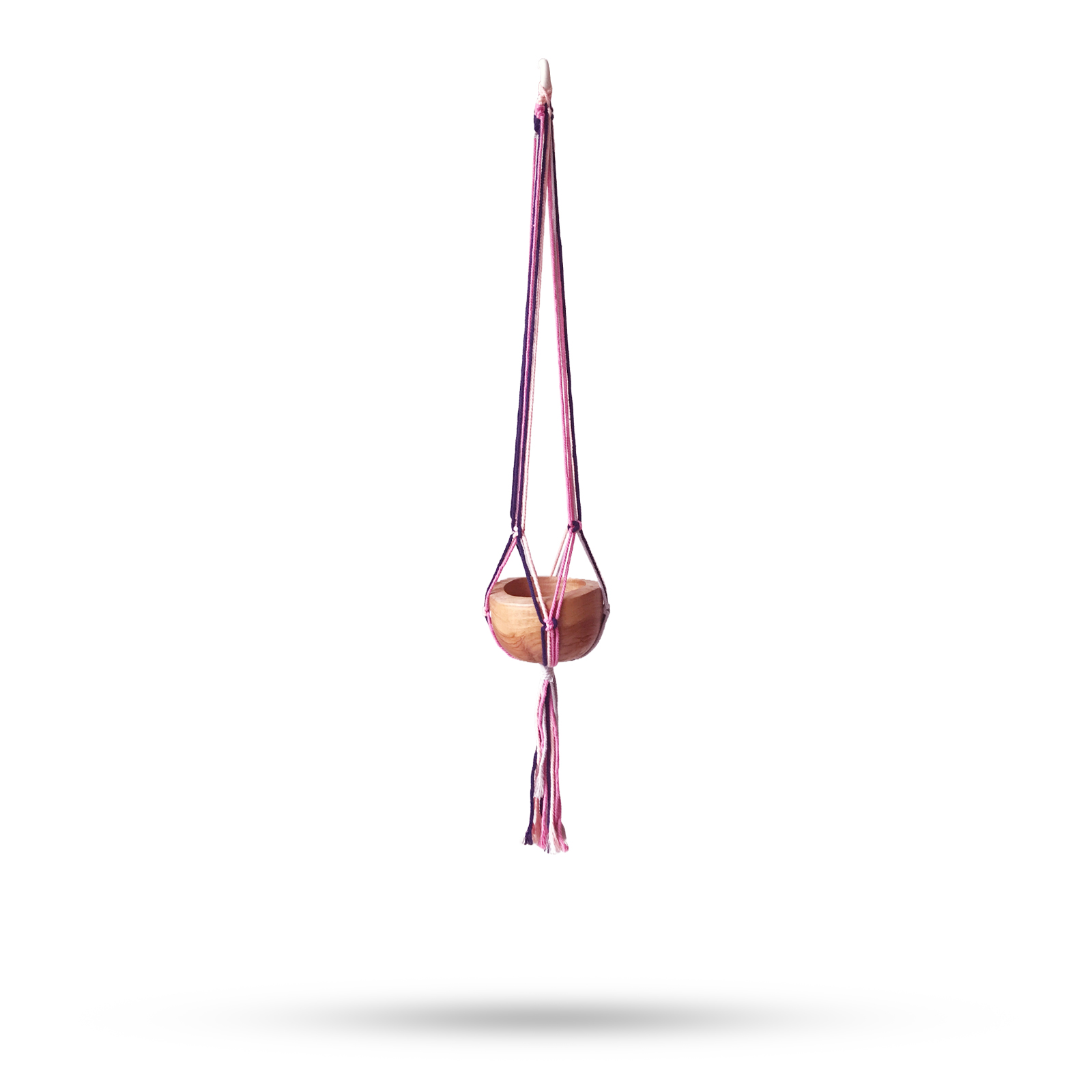 Macrame Pot Holder Classic -Pastal Tones Livingroom Med Pot - 1 Piece (MacP-12)