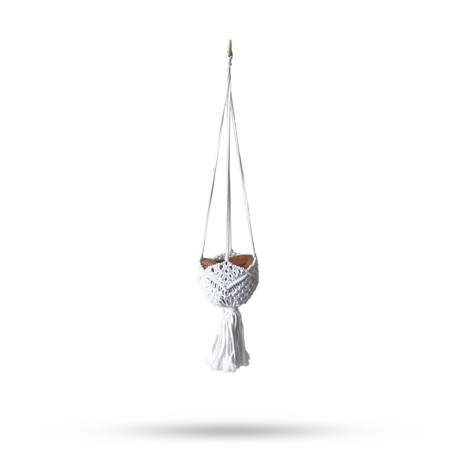 Macrame Pot Holder Decorative - Natural - 1 Piece (MacP-13)