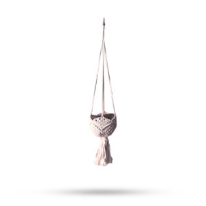 Macrame Pot Holder Decorative - Beige - 1 Piece (MacP-14)