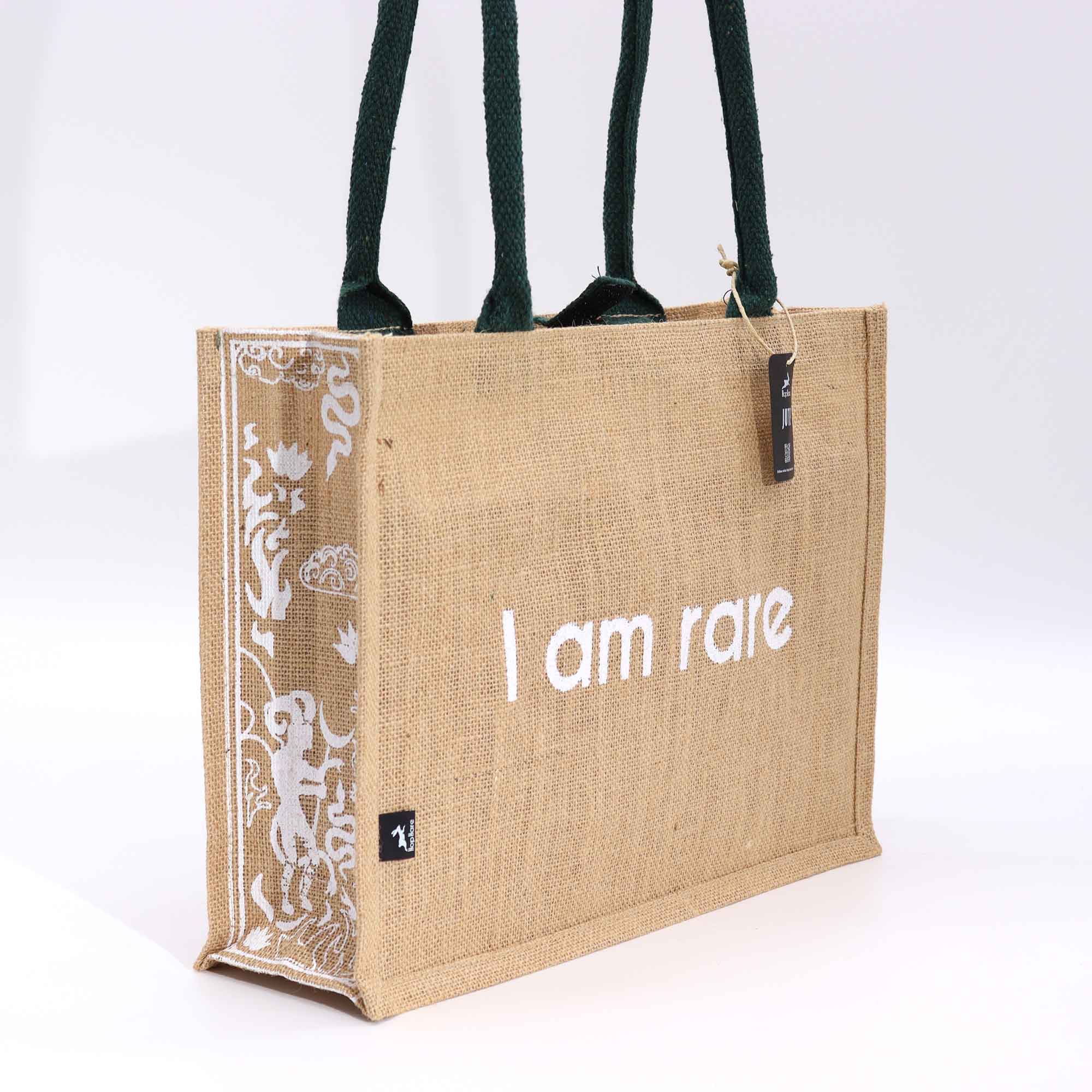 Hop Hare Jute Big Bag - I am Rare - 1 Piece (HHJB-07)