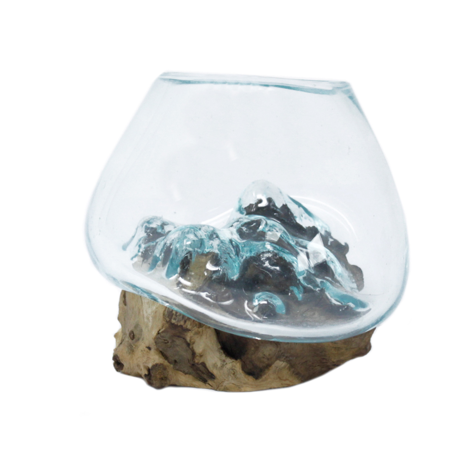 Molten Glass on Wood - Small Bowl - 1 Piece (MGW-01)