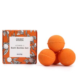 Zesty Vitamin C Bath Bombs Set – Aromatherapy Quartet - 1 Piece (Vitc-02)