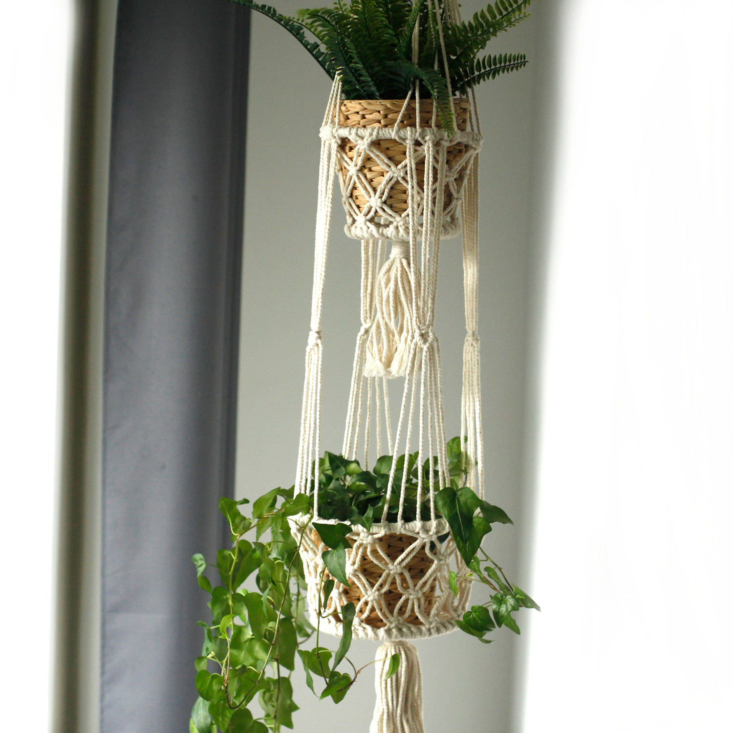 Macrame Pot Holder - Double Holder - 1 Piece (MacP-02)