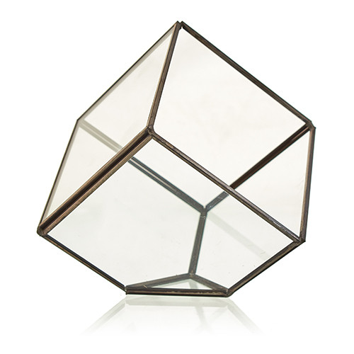 Glass Terrarium - Cube on Corner - 1 Piece (GTer-06)