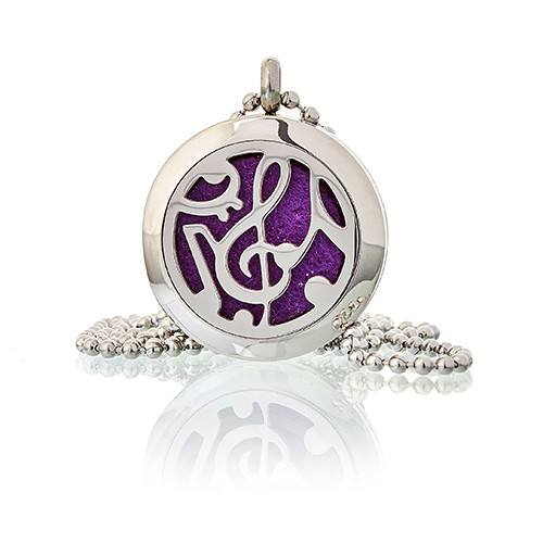 Aromatherapy Jewellery Necklace - Music Notes 25mm - 1 Piece (AromaJ-03)