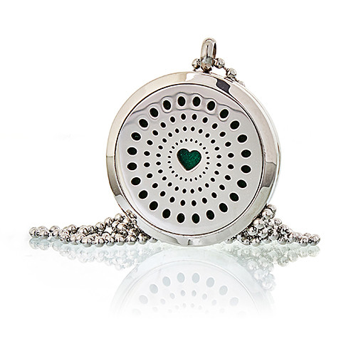 Aromatherapy Jewellery Necklace - Diamonds Heart 30mm - 1 Piece (AromaJ-13)