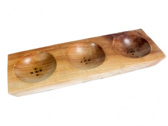 Three Bay Mahogany Soap Dish - 1 Piece (MSD-06)