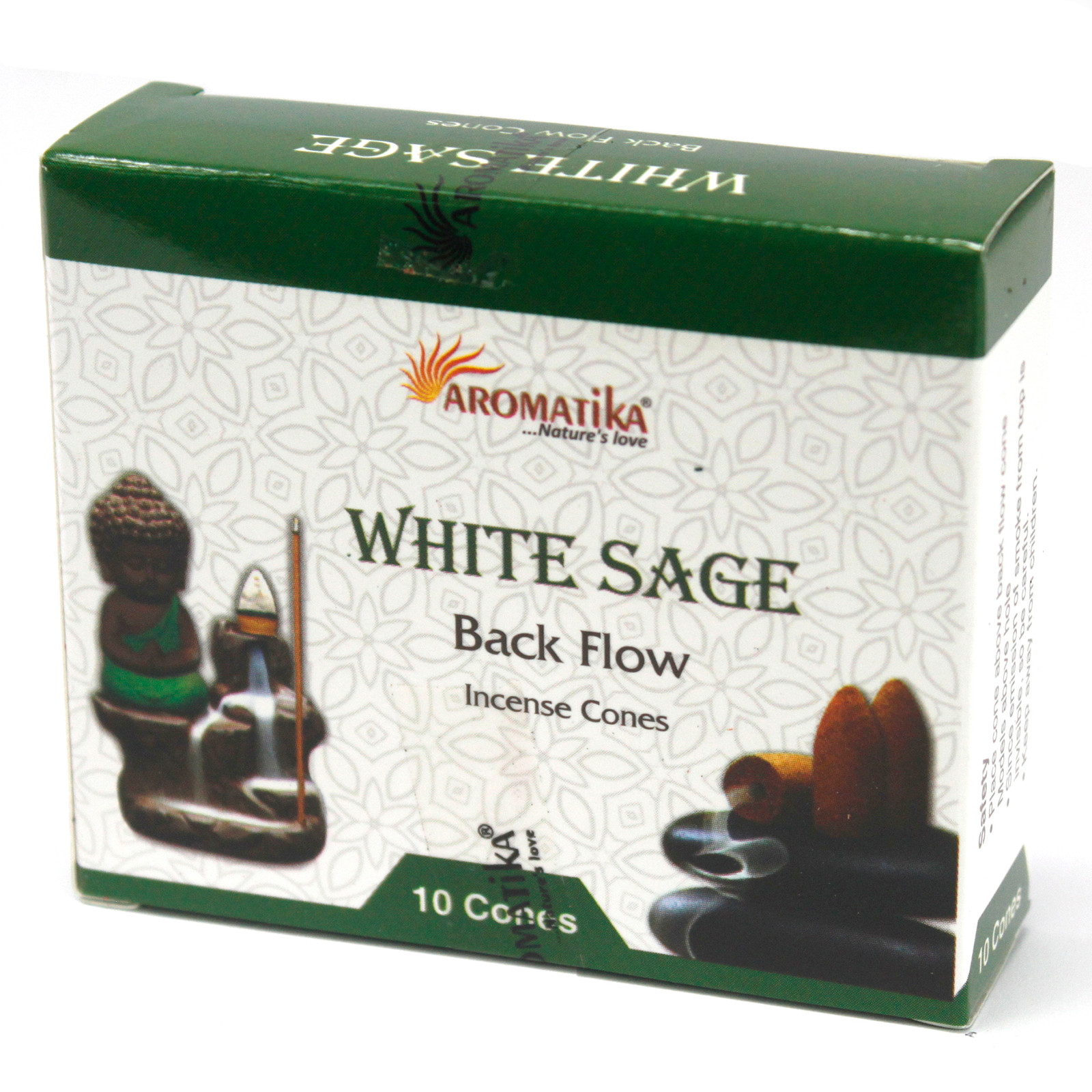 Aromatica Backflow Incense Cones - White Sage - 1 Piece (AromaBF-09)