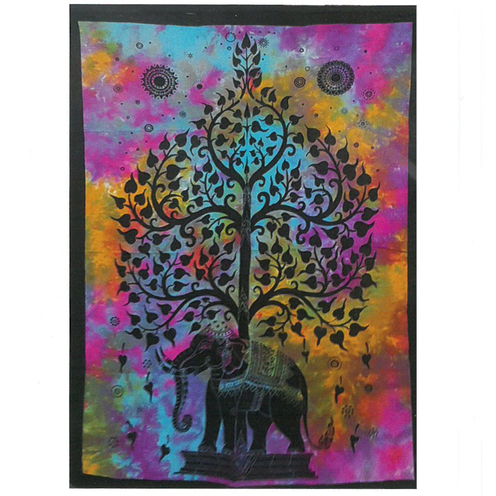Cotton Wall Art - Elephant Tree - 1 Piece (CWA-11)