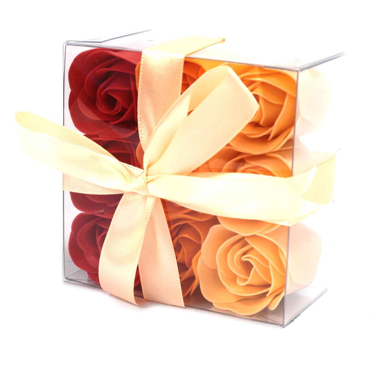 Set of 9 Soap Flower Box - Peach Roses - 1 Piece (LSF-12)