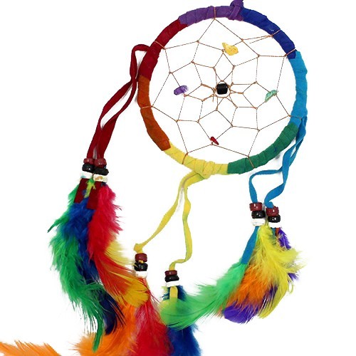 Bali Dreamcatcher - Medium Round - Rainbow - 1 Piece (BDC-09)