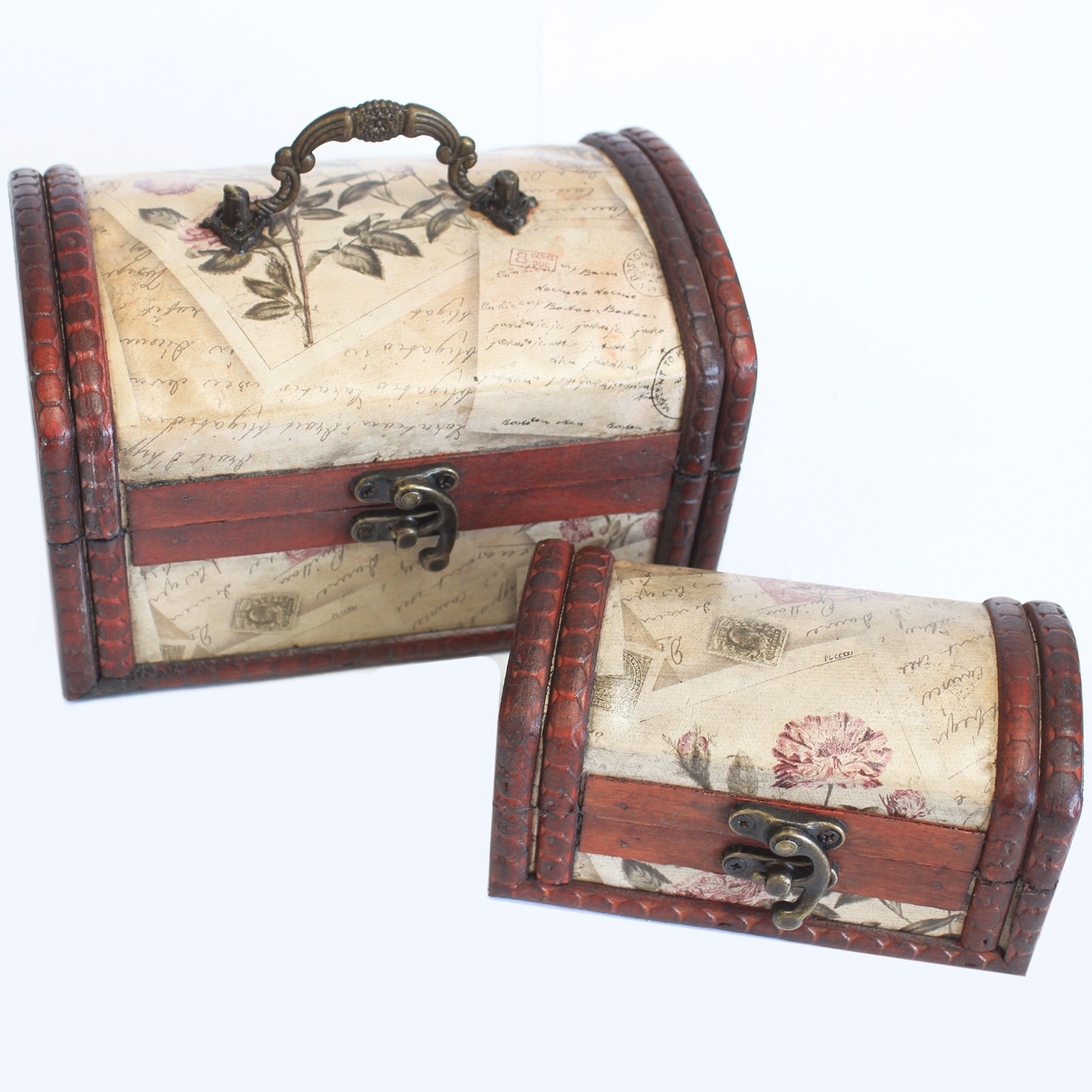 Sets of 2 Colonial Boxes - Rose Design - 1 Piece (ColB-18)